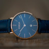 Kompass Nautilus Rose Gold Blue Dial Blue Strap