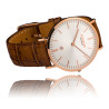 Kompass Nautilus Rose Gold Silver Dial Brown Strap