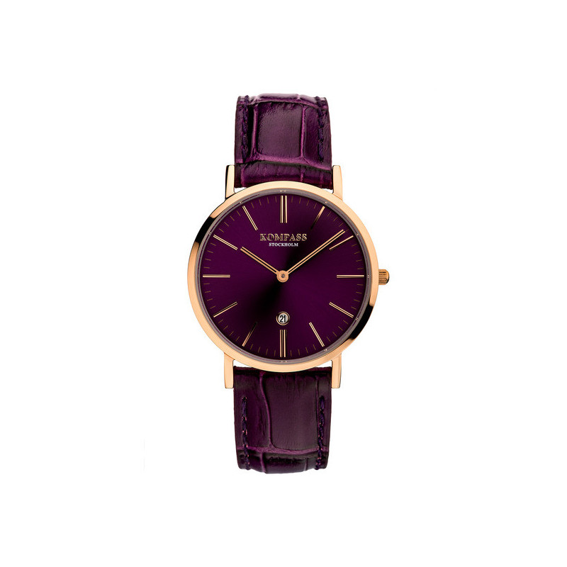 Kompass Nautilus Ladies Rose Gold Purple Dial Purple Strap