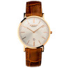 Kompass Nautilus Ladies Rose Gold Silver Dial Brown Strap