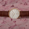 Kompass Nautilus Ladies Rose Gold Silver Dial Brown Strap