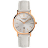 Kompass Nautilus Ladies Rose Gold Silver Dial White Strap