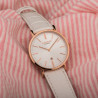 Kompass Nautilus Ladies Rose Gold Silver Dial White Strap