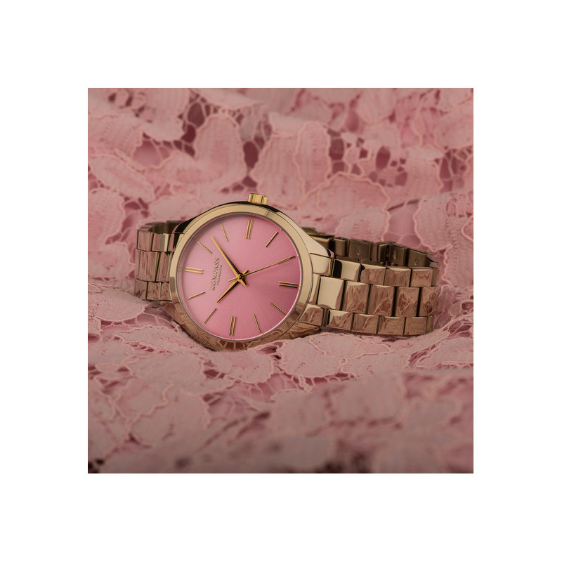 Kompass Cosmopolitan Gold Pink Dial