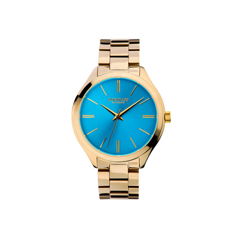Kompass Cosmopolitan Gold Teal Dial