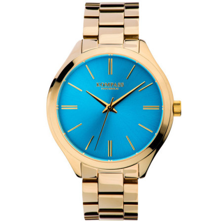 Kompass Cosmopolitan Gold Teal Dial