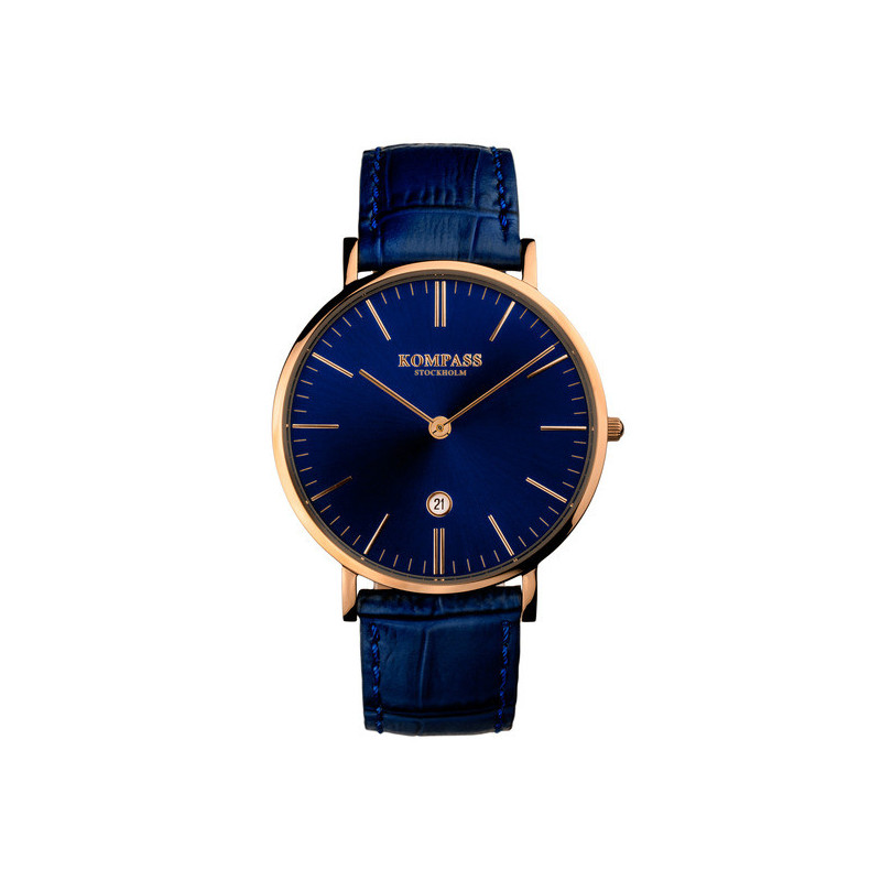 Kompass Nautilus Rose Gold Blue Dial Blue Strap